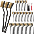 40 Pcs Mini Wire Brush Brass Brush Set, Curved Handle Masonry Brush Wire Brush by Unknown