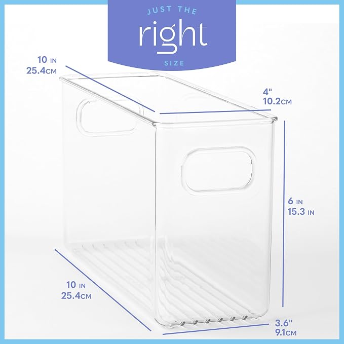 Plastic Food Storage 4 Pack Clear Container Bin - Image 3