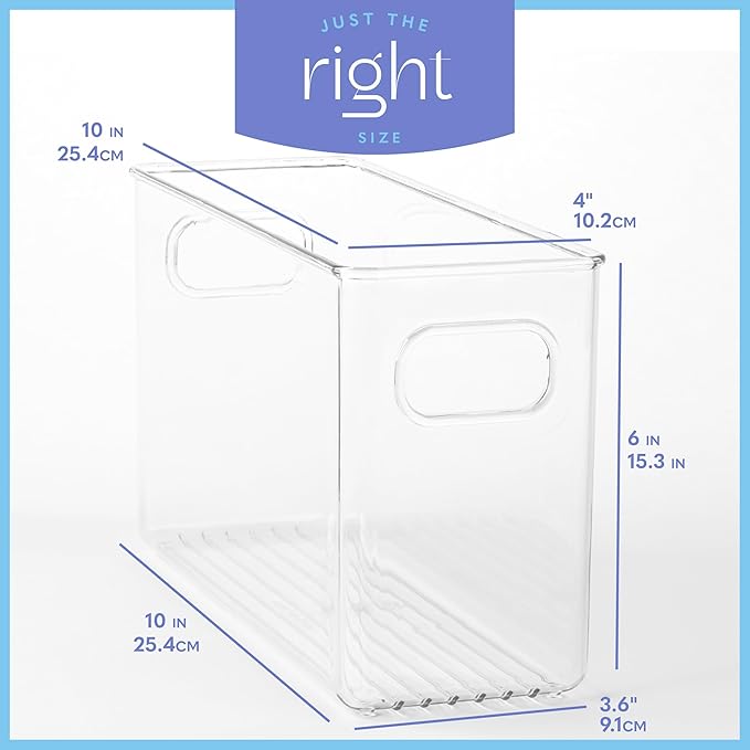 Plastic Food Storage 6 Pack Clear Container Bin - Image 3