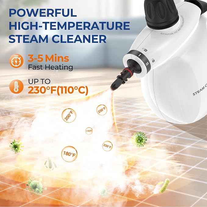 LABIGO Steam Cleaner, Pressurized Handheld 13pcs Multi-Purpose Natural Deep - Image 3