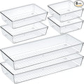 Criusia 6 Pcs Large Size Clear Drawer Organizer Set, Acrylic Non Slip Non by Criusia