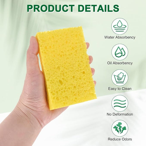 1-Set Kitchen Sponges, Condense Eco Cellulose Non-Scratch Scrub Heavy Sponge - Image 2