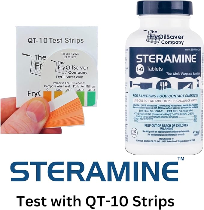 1 Bottle Steramine Sanitizer Tablets w/15x QT-10 Test Strips - Image 5