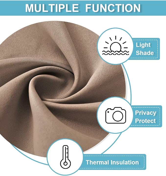 RYB HOME Blackout Curtains 80 inches Long Thermal Insulating Large Window - Image 7