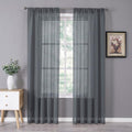 Tollpiz Sheer Curtain Linen Textured Bedroom Curtains Sheer Light Filtering Rod by Tollpiz