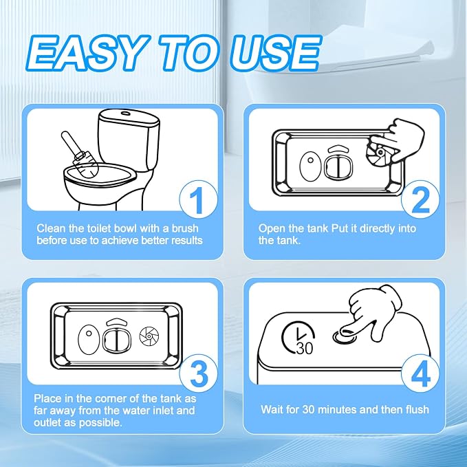 KIISIISO Toilet Bowl Cleaner Tablets 50 PACK, Automatic Bleach Toilet Tank - Image 6