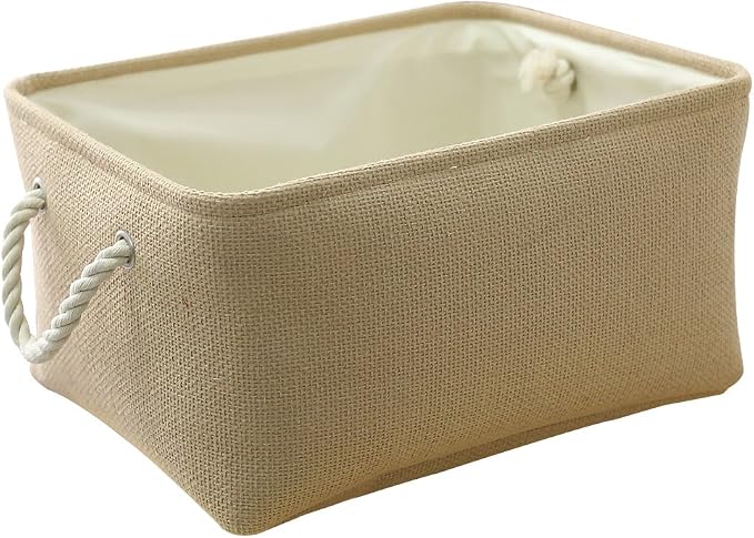 TheWarmHome Decorative Basket Rectangular Small Storage Basket Fabric Storage by TheWarmHome