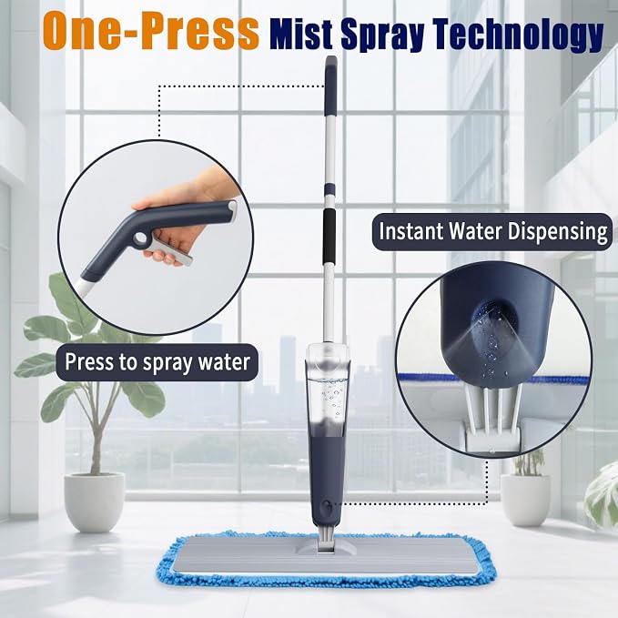 24" Microfiber mop for Floor Cleaning System, Commercial Heavy-Duty Wet Dry mops - Image 7
