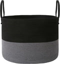 Woven Blanket Basket, 65L Large Rope Storage Bin by JMvicyroam