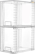 Vtopmart 2 Pack Clear Stackable Storage Drawers, 9.7" High Plastic Organizers by Vtopmart
