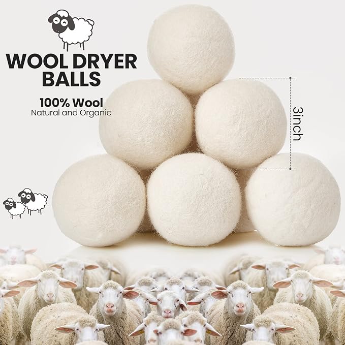 26 Pieces Wool Dryer Balls Set 24 XL Reusable Wool Balls - Image 2