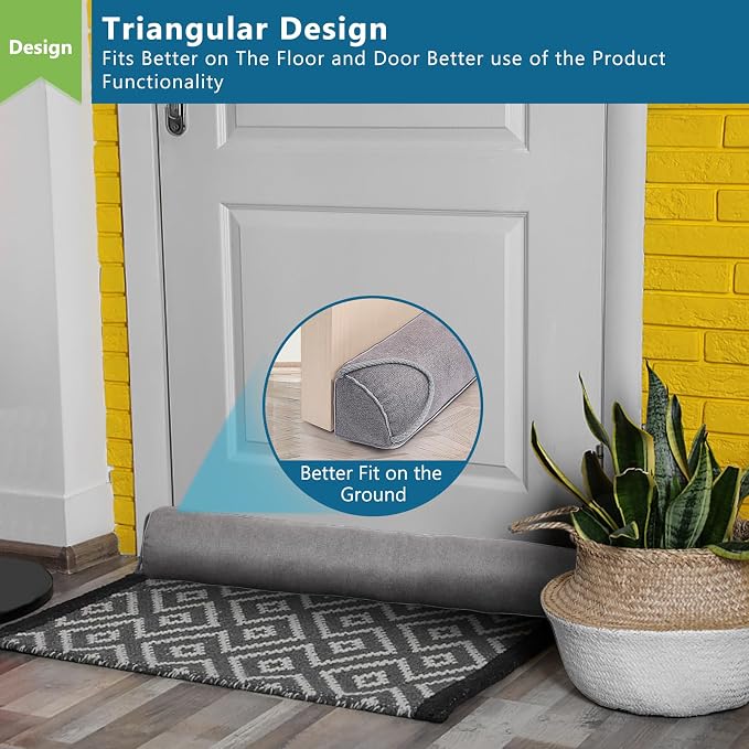 Triangular Under Door Draft Stopper 36 inch Heavy Duty Door Draft Blocker - Image 2