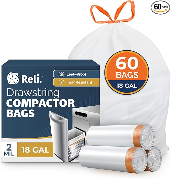 Reli. 18 Gallon Trash Compactor Bags | 2 Mil Heavy Duty | Compatible by Reli