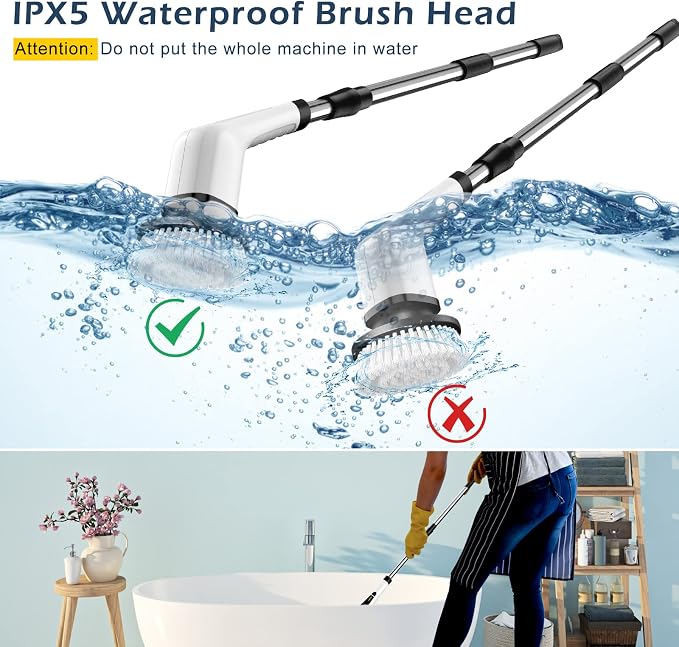 Electric Spin Scrubber, Cordless Cleaning Brush Scrubber - Image 7