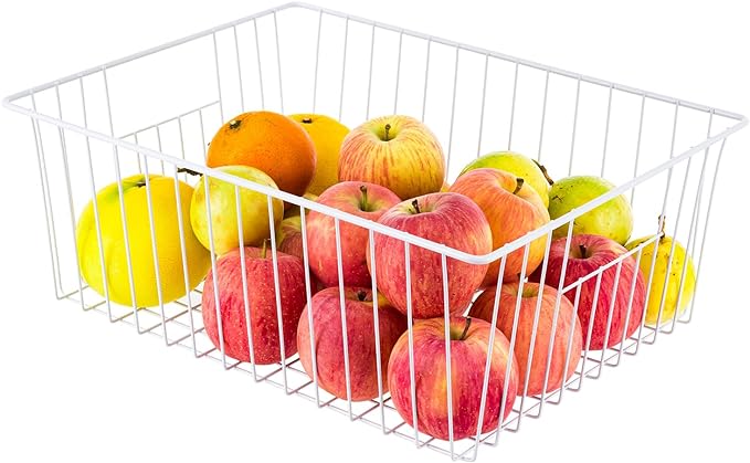 16" L x 12" W Wider Freezer Storage Organizer Baskets Container, Deep Metal - Image 3