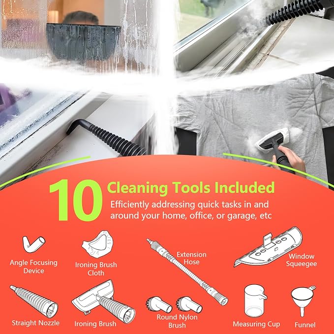 VeRosky Handheld Steam Cleaner, Pressurized Multi-Surface Steam Cleaner - Image 4