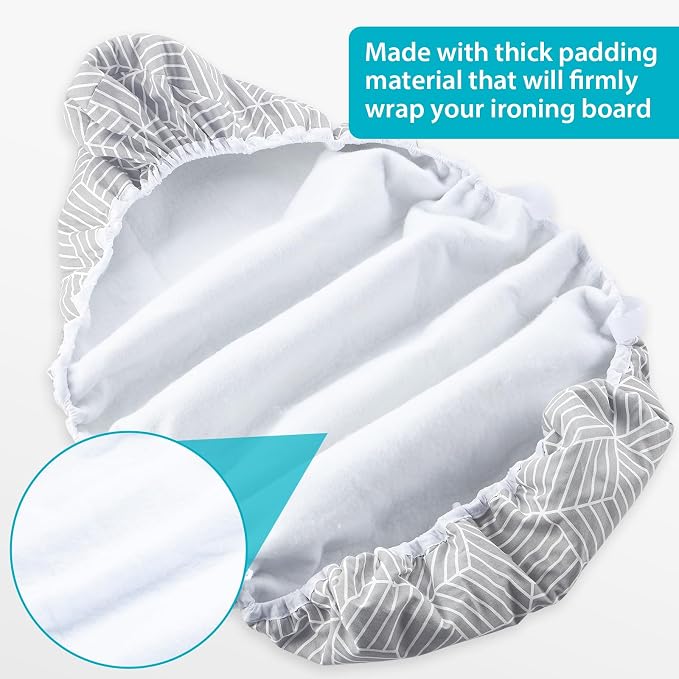 Wide Ironing Board Cover with Padding 18 x 49 inch Heat Reflective with Hook - Image 4