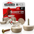 Chair Glides X-PROTECTOR – 8 PCS 1" Furniture Glides – Screw-On Chair Sliders – by X-Protector