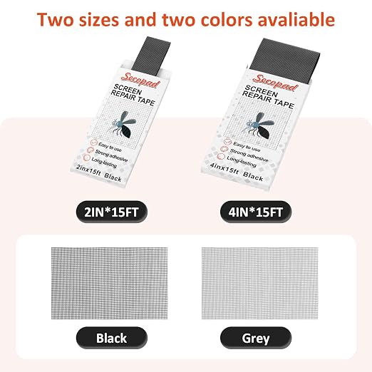 Grey Screen Repair Tape, Strong Adhesive Fiberglass Patch Tape Mesh - Image 5