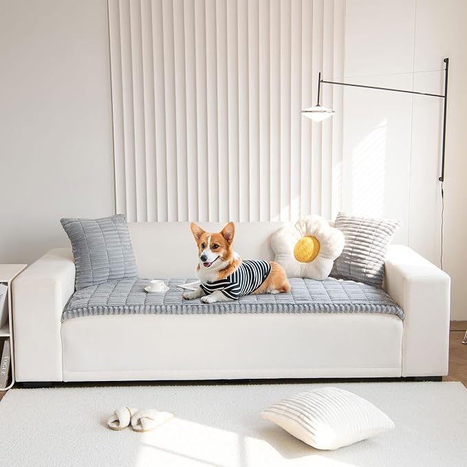 OTOB Couch Cover for Dogs Washable, Non Slip Plush Fuzzy Sofa Covers for 3 - Image 7