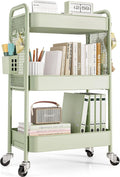 TOOLF 3 Tier Rolling Cart Storage Organizer, Metal Rolling Utility Cart by TOOLF