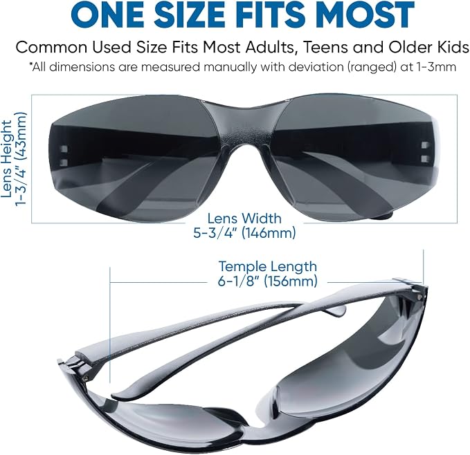 amoolo Tinted Safety Glasses Bulk of 24, Protective Safety Sunglasses, Dark - Image 4