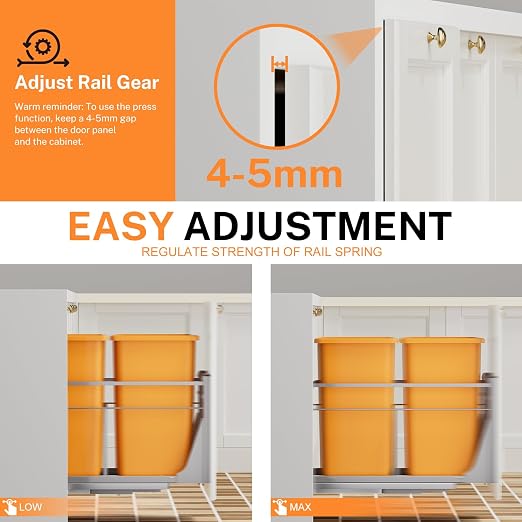 YJHome Pull Out Trash Can Under Cabinet - Image 7