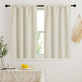 RYB HOME Beige Short Curtains Blackout, 45 inch Durable Cafe Curtains Room by RYBHOME