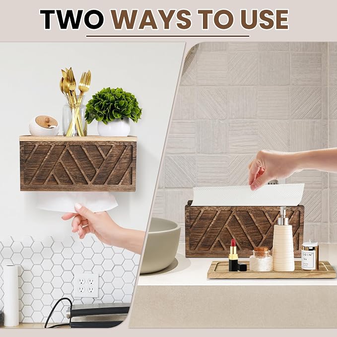 Set of 2 Paper Towel Dispenser Wall Mount, Paper Towel Holder Wall Mounted - Image 5