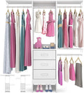 4FT Small Closet System with 3 Fabric Drawers, Flexible Built-In Clothes by Besiost