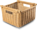 The Basket Lady Deep Pole Handle Wicker Storage Basket, 13.5 in L x 14 in W x 9 by TheBasketLady