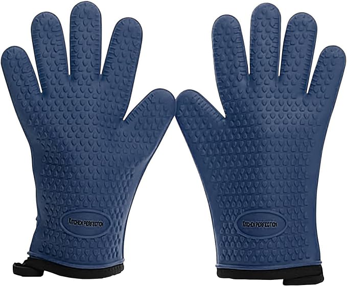 KITCHEN PERFECTION Silicone Smoker Oven Gloves -Extreme Heat Resistant BBQ by Kitchenperfection