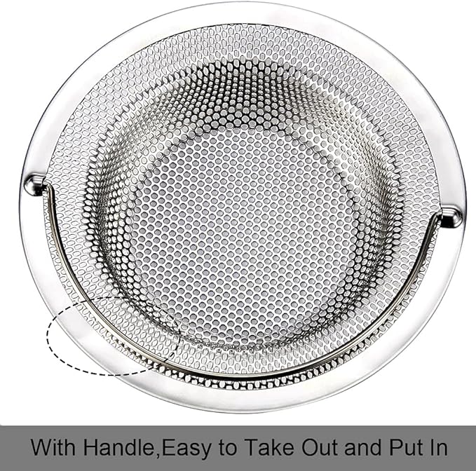Kitchen Sink Strainer, 4.5" Diameter, Stainless Steel, Rust Free and Dishwasher - Image 5