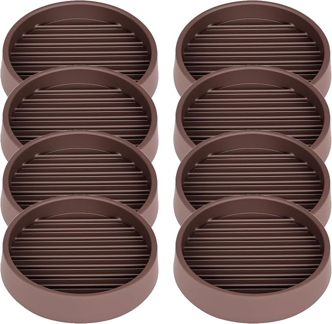 Non Slip Furniture Pads, 2.5” Round Rubber Caster Cups, Anti-Slip Gripper by VOCOMO