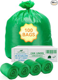 100 Count 100% Biodegradable and Compostable Trash Bags, 40-45 Gallon, 20 by UnitedTradingUSAInc