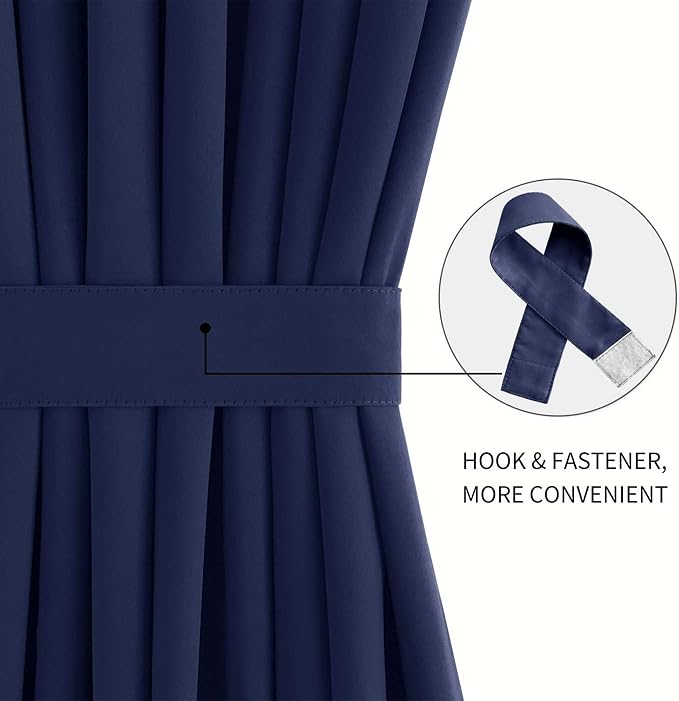 DWCN French Door Curtains Rod Pocket Thermal Blackout Curtain - Image 2