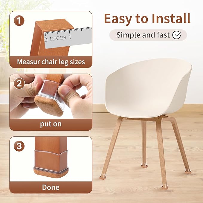 Ezprotekt 16 Pcs Rectangle Clear Felt Chair Leg Floor Protectors - Image 6