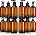 Tessco for you 12 Pack Amber Soap Dispenser Empty Plastic Pump Bottles by Tessco