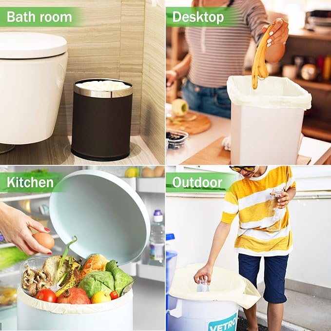 Compostable Trash Bags, 2.6 Gallon, 100% Compost Waste Bags - Image 7