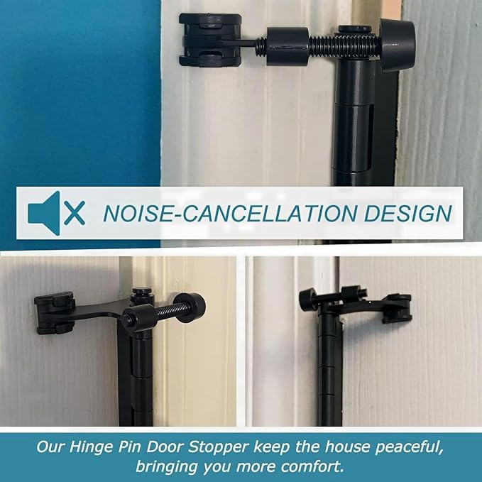 6 Pack Hinge Pin Oil Rubbed Bronze Door Stopper, Adjustable Heavy Duty Hinge - Image 6
