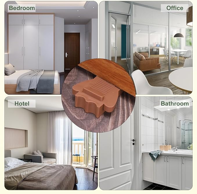 uxcell 4 Pcs Door Stoppers for Bottom of Door, Rubber Stackable Door Stopper - Image 6