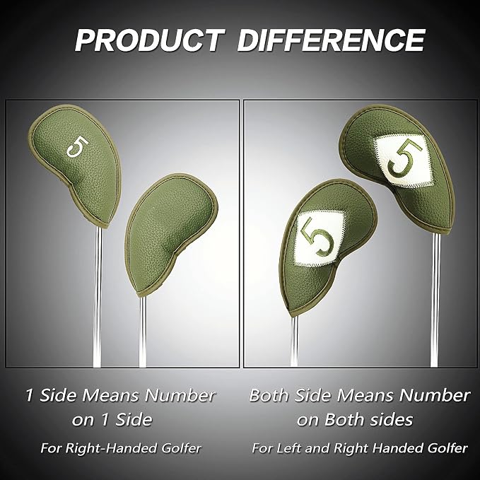 FINGER TEN Premium Synthetic Leather Stylish Iron & Wedge Golf Head Covers - Image 2