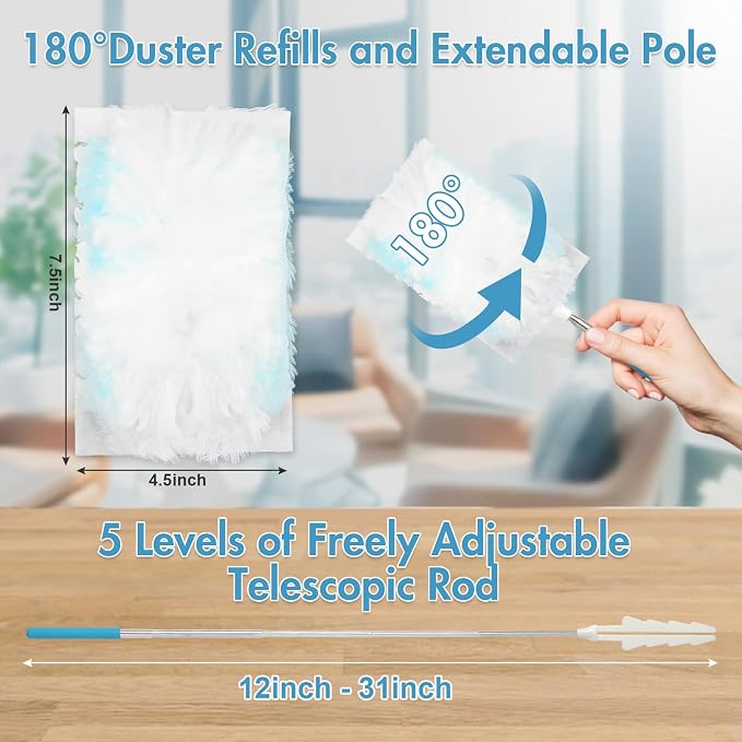 36 Pack 180° Duster Refills for Swiffer Duster Kit, - Image 2