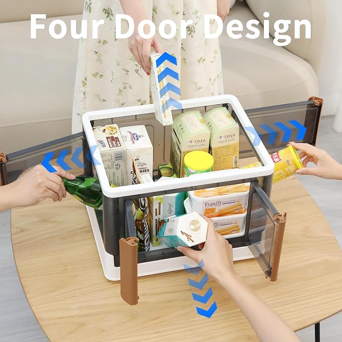 HAIXIN Cube Storage Bins with Lids, organization and storage with 4 Doors - Image 2
