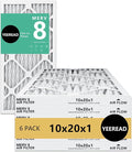10x20x1 MERV 8 Air Filters 6-Pack, Actual Size 9.7" x 19.7" x 0.75" – Compatible by Unknown