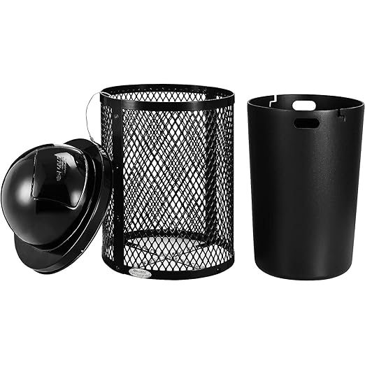 Global Industrial 36 Gallon Outdoor Steel Trash Can - Image 2