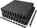 AIRHOP 0.56in Thick 48 Sq Ft Exercise Equipment Mats, 12 Tiles Upgraded Rubber by Airhop