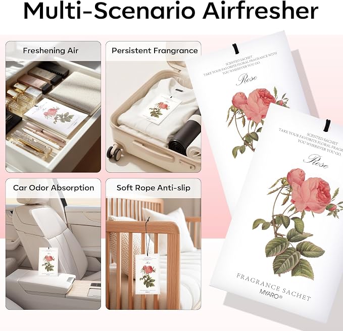 12 Pcs Rose Sachets Long Lasting Air Freshener Fragrance Potpourri Bags Odor - Image 4