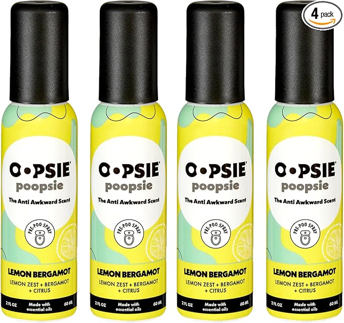 OOPSIE POOPSIE - Lemon Bergamont - Before & After You Go Toilet Spray 2oz - by OopsiePoopsie