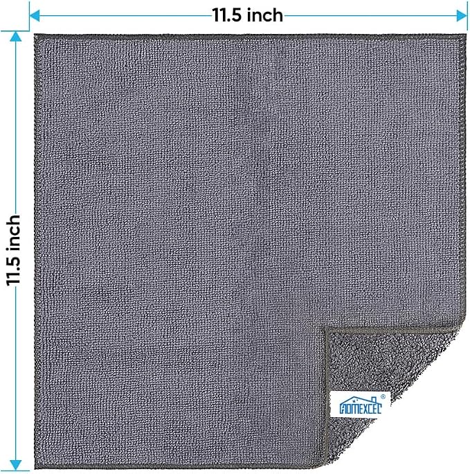 HOMEXCEL Grey Microfiber Cleaning Cloth, 12 Pack Premium Microfiber Towels - Image 7
